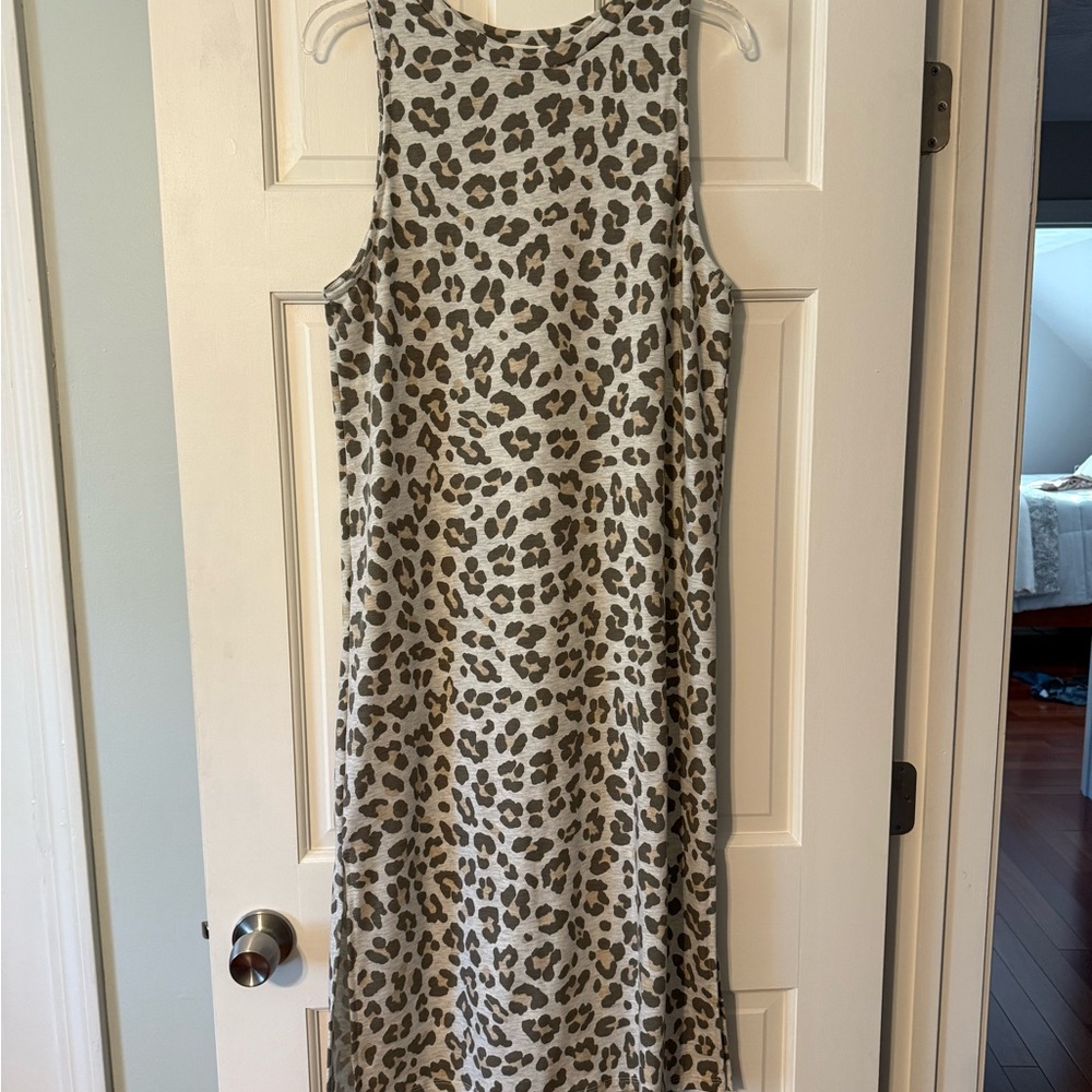 Cherish Animal Print Sleeveless Midi Dress